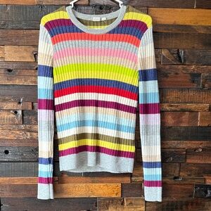 Gap Colorful Striped Ribbed Sweater